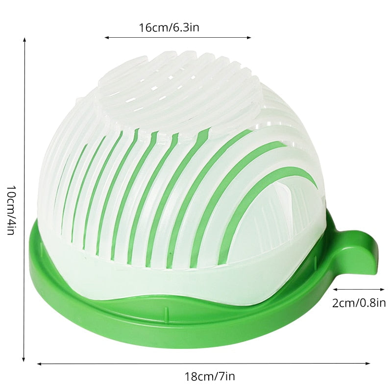 Quick Salad Maker Salad Cutter Bowl Kitchen Gadget Vegetable Fruits Slicer Chopper Washer And Cutter